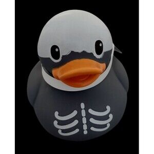 Skeleton Duck Rubber Ducky Duckie Halloween Floats Upright Bath Toy Bathtub bony